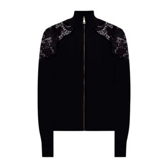 Twinset Cardigans, female, Black, Size: M Oversized Zip Cardigan