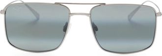 Maui Jim Occhiali da sole rettangolari con doppio ponte - Argento