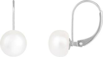 Splendid Pearls 14K Silver 8-8.5Mm Pearl Earrings