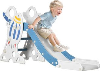 OEM Tobog&aacute;n Infantil Para Ni&ntilde;os De 18-36 Meses Con 3 Escalones Antideslizantes Para Interior Exterior 157x46,5x80 Cm Gris