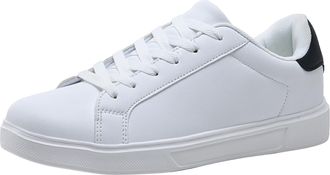 Generic Trainers for Women Low Top Flat Sneakers Lightweight Leather Tennis Shoes Comfortable Breathable Sneakers Gym Jogging Shoes Soft Trainers Minimalist B