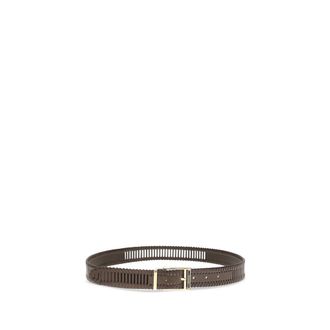 Ferragamo Woven Calf Leather Belt - Brown
