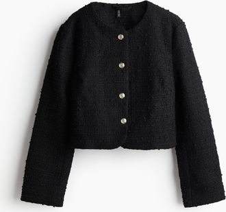 H&M Kurze Boucl&eacute;jacke - Schwarz