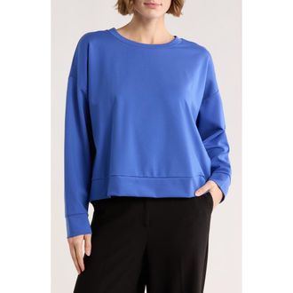 Eileen Fisher Round Neck Boxy Top in Blue Star at Nordstrom Rack, Size Xx-Small