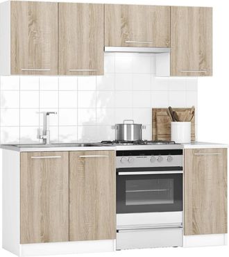 Puma Rovere 1,8 M, Set Di Mobili Da Cucina Da Assemblare, Colore Rovere (ksetoak) - Naturel