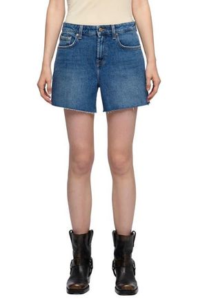 7 For All Mankind Monroe Long Denim Shorts in Explorer at Nordstrom, Size 28