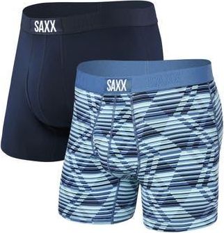 Saxx Assorted 2-Pack Ultra Super Soft Boxer Briefs in Dazed Argyle/navy at Nordstrom Rack, Size X-Large