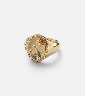 Yvonne L&eacute;on Yvonne L&eacute;on La Plage 9kt gold ring with gemstones