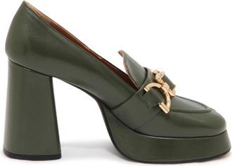 Roberto Festa Milano Groene Alsen Leren Schoenen- 10cm Hak - Dames - Pumps - Groen - 37 EU - Schoenen