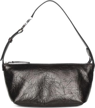 Fendi Vanity Pouch Small Crackled Black Leather Bag