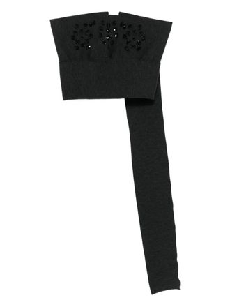 Alberta Ferretti embellished wool top - Grey