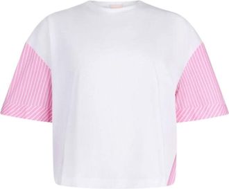 Liu Jo Katoenen jersey T-shirt - Dames - Tops - Wit - Maat: S Katoen