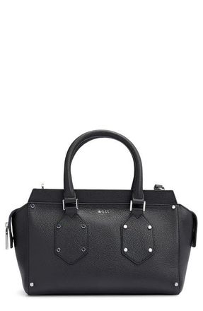 BOSS Small Ivy Leather Shoulder Bag in Blk at Nordstrom
