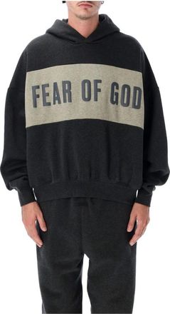 Fear of God Cropped Relaxed Panelled Hoodie - Heren - Hoodies - Grijs - L - Katoen - Hoodies & sweatvesten