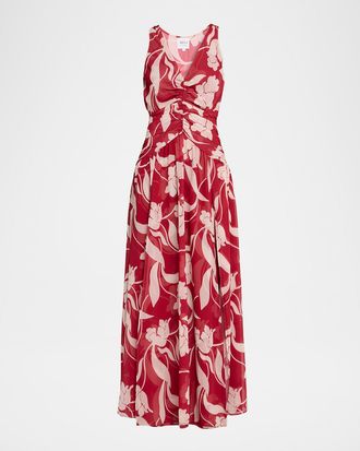 Misa Imogen Cherry Flora Maxi Dress