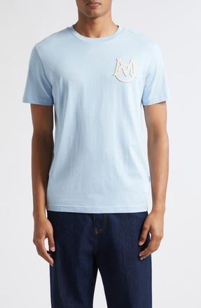 Moncler Monogram Logo Cotton T-Shirt in Cerulean at Nordstrom, Size Xxx-Large