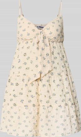 Review Minikleid mit Volantsaum und Spaghettitr&auml;gern in Offwhite, Gr&ouml;&szlig;e XL