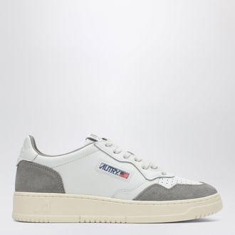 Autry Sneakers Medalist Low in pelle bianca e suede grigia