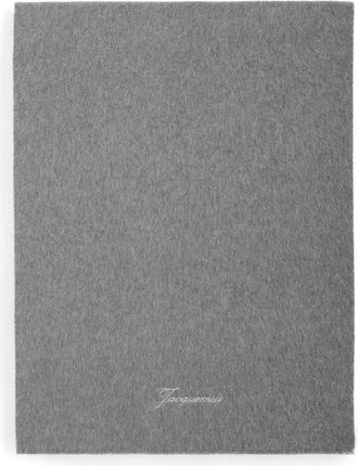 Jacquemus L&eacute;charpe Tailleur Wool & Cashmere Scarf in Dark Grey 970 at Nordstrom