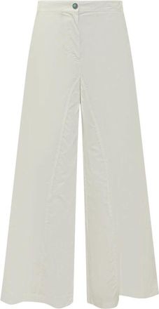 Pinko Canelli Wijde Broek - Dames - Wijde Broeken - Wit - L - Katoen - Broeken
