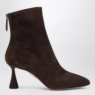 Aquazzura Amore Bootie 75 brown suede