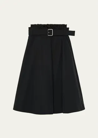 Loewe Belted Double-Waistband Midi A-Line Skirt