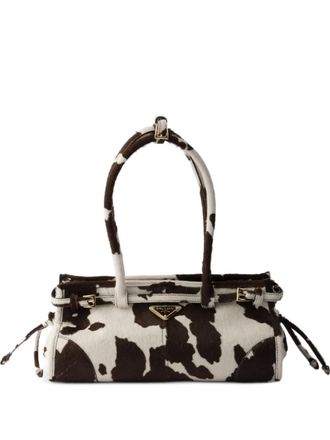 Prada Medium Bonnie shopper met print - Wit