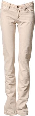 Dolce & Gabbana Womens Low Waist Cotton Denim Jeans Beige Elastane