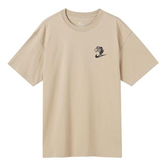 Nike Mens Nike Cartoon Pattern Printing Casual Round Neck Short Sleeve Beige T-Shirt DR8915-250