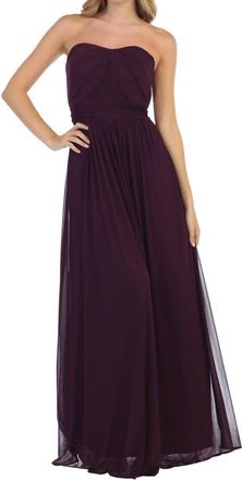EVA Off The Shoulder Gown In Plum