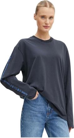 Sunnei Camiseta de manga larga de algod&oacute;n - Tops - Mujer - Azul - XS
