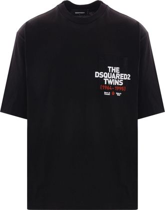 Dsquared2 T-shirt met logoprint - Zwart