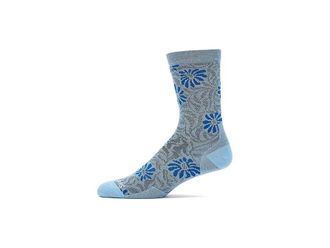Smartwool Everyday Floral Crew Socks Womens Crew Cut Socks Shoes Serene Blue : LG (Womens Shoe 10-12.5), Merino/Nylon/Wool