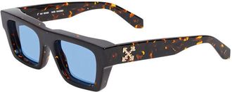 Off-white Sunglasses Square Full Rim, Havana Frame And Blue Lens Oeri145Oregon6045