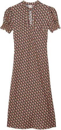 Ines De La Fressange Kleedjes, Dames, Veelkleurig, S, Kersenbloemenprint viscose jurk