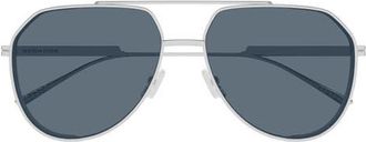 Bottega Veneta 60mm Pilot Sunglasses in Silver at Nordstrom