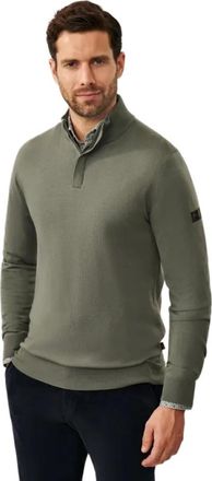 Cavallaro Truien & Vesten, Heren, Groen, 2Xl, Wol, Saronno Half Zip Pullover