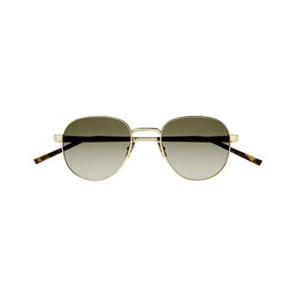 Saint Laurent Round Full Rim Sunglasses - Gold