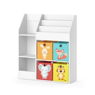Vicco Estanter&iacute;a Infantil Luigi, Blanco, 100.4 X 114.2 Cm Con 4 Cajas Plegables (color) Vicco