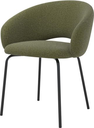 Rendez-Vous Déco Silla en tela verde jaspeada y patas negras - Milly