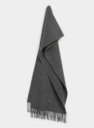Polo Ralph Lauren Mens Small embroidered logo pure wool scarf