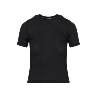 Courr&egrave;ges Womens Signature Contrast T-Shirt In Black