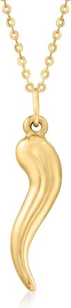 Canaria Canaria 10kt Yellow Gold Italian Horn Pendant Necklace