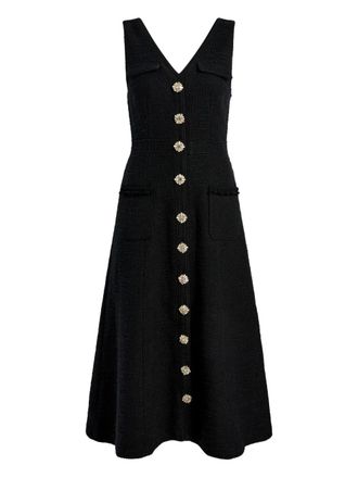 Cinq à Sept embellished-button tweed dress - Black