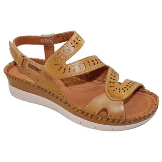 Pikolinos Altea Leather Womens Hook and loop Sandals - Honey - Size:UK 4-4.5