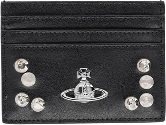 Vivienne Westwood Rectangular Cow Leather Wallet with Silver Accents