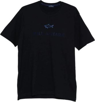 Paul & Shark Zwart Katoenen Crew Neck T-shirt - Heren - T-shirts - Blauw - XL - Katoen - Tops