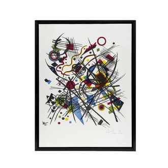 Artery8 Abstract for Fourth Bauhaus Portfolio Kandinsky Framed Canvas Wall Art in White | Size: W24 x H32