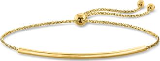 RS Pure by Ross-Simons 14kt Yellow Gold Round Bar Bolo Bracelet