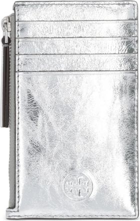 Tory Burch Portacarte con logo goffrato - Argento